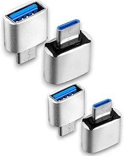 Pack of 4 Pic USB C Adapter, Type-c to USB 3.1 Adapter, USB C Male to USB A Female OTG Compatible with MacBook Pro, Samsung Galaxy S8,S9,S10,S20,S21,S22, Note 8,9Type-C Mobile Phones, Tablets &Laptops