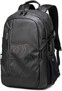 شنطة ظهر متينة - مادة قوية - عملية للغاية - تناسب لابتوب 15.6 بوصة - متعددة الوظائف - مخرج شحن USB - مقاومة للماء 0387 - اسود