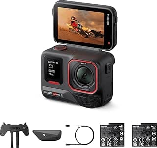 حزمة Insta360 Ace Pro 2 Standard ببطاريتين - كاميرا اكشن مقاومة للماء بدقة 8K بتصميم مشترك مع Leica، مستشعر 1/1.3 بوصة، شريحة ذكاء اصطناعي مزدوجة، أداء رائد في الإضاءة المنخفضة، صوت فائق، شاشة قابلة للطي وتعديل بالذكاء الاصطناعي