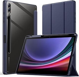 جراب متوافق مع سامسونج جالاكسي تاب S8 بلس 2022-S7 FE 2021-S7 2020 مقاس 12.4 بوصة مع حامل قلم S Pen، خاصية النوم/الاستيقاظ التلقائي، جراب TPU PC نحيف (كحلي)