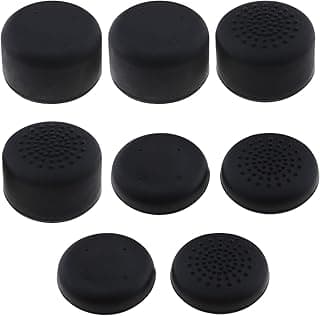 8pcs Thumb Caps Compatible with Steam Deck Silicone Thumbsticks Grips Joystick Caps Raised Points and Studded Design, Black
