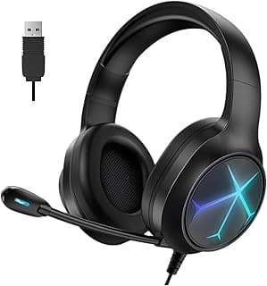 H100 USB Gaming Headset Lightweight - 7.1 Surround Sound & 50mm Drive – Flixable Swivel Noise Reducation Mic – Skin Comfort – For PC & PS4 | Black