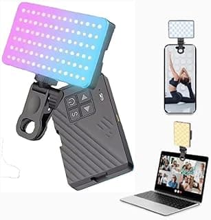 إضاءة سيلفي - 90 LED للفيديو، 2700-6500K، 3 أوضاع إضاءة، مستويات سطوع RA95+، بطارية 2000 مللي أمبير، إضاءة موبايل مع مشبك وحامل هاتف للسيلفي للهاتف/التابلت/اللابتوب، تيك توك (U160)