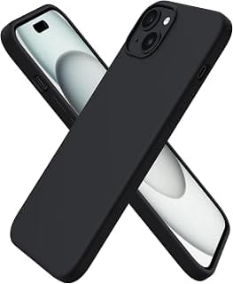 جراب سيليكون لـ iPhone 12 (6.1 بوصة)، ملمس ناعم، حماية كاملة للجسم، رفيع ومتين (أسود)