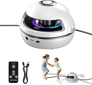 Electronic Skipping Rope, Intelligent Skipping Rope Machine with Remote Control, 1-10 Speed Levels, LED Display Counter, Bluetooth Music, Colour Light, Sports Equipment for Children and Adults