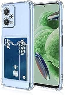 جراب متوافق مع ريدمي Note 12 Pro Plus 5G مع حامل بطاقات، جراب حماية نحيف من السيليكون المرن TPU مضاد للخدش والصدمات