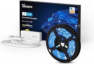 سلسلة انارة LED ذكية L3 تعمل بالواي فاي مع جهاز تحكم عن بعد وخاصية IP65‏ والوان RGB 5050 متغيرة وخاصية تحكم صوتيعبر تطبيق لغرفة النوم والمساحات من سونوف، 16.4 قدم، متعدد الألوان