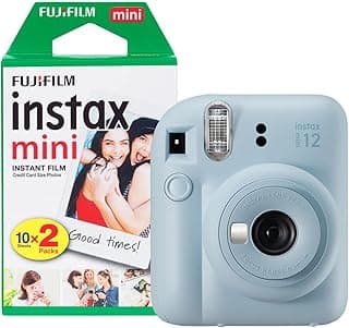 instax Fujifilm Mini 12 Instant Camera with 20 Shot Film Pack - Pastel Blue