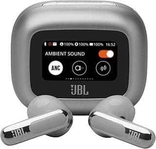 Live Flex 3 – Wireless In-Ear Bluetooth Earbuds, 50H Playtime, True Adaptive Noise Cancellation, High Resolution, IP55 Waterproof, Open Back Stick Design |1 Year manufacturer Warranty - Silver