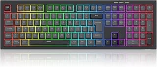 ريدراجون كيبورد العاب بغشاء RGB من كروكس، اسود ورمادي، حجم كامل K518-RGB-GB