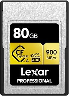 Professional 80GB CFexpress Type A Gold Series Memory Card, Up to 900MB/s Read, Cinema-Quality 8K Video, Rated VPG 400 (LCAGOLD080G-RNENG)