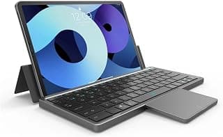 KF8700 Foldable Bluetooth Keyboard with Touchpad – Multi-Device Wireless Keyboard, USB-C Rechargeable, Magnetic Protective Case, Compatible with Windows, macOS, iPadOS, Android & iOS