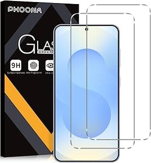 Pack of 2 Screen Protectors for Samsung Galaxy S25 FE 5G, 9H Hardness Tempered Glass Film, HD Transparent Screen Protector, Scratch-Resistant, Bubble-Free, Clear Screen Protector for S25 FE 5G