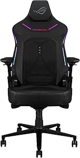 كرسي جيمنج اسوس ROG Courser: Adjustable lumbar support, 4D armrests, cold-pressed lumbar pad for smooth airflow, ultrawide seat, magnetic headrest, dynamic tilt, Aura RGB lighting - أسود