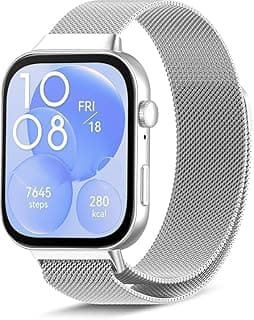 Milanese Mesh Metal Band Compatible with Huawei Watch Fit 4, Adjustable Stainless Steel Magnetic Clasp Wristband, Breathable Fashion Design for Men Women
