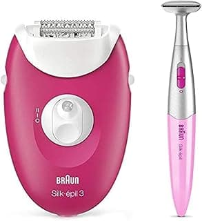 Silk epil 3 3-420 epilator Raspberry Pink - Corded epilator with 2 extras - including a Bikini Trimmer
