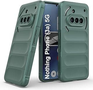 جراب سيليكون TPU مع بطانة مايكروفايبر وحماية للكاميرا لهاتف Nothing Phone 3a 5G (أخضر)