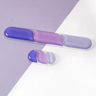 مسند معصم CloudGel للكيبورد والماوس، قطعتين جل لدعم المعصم، قاعدة مطاطية مانعة للانزلاق، تصميم مريح، مناسب للمكتب/الكمبيوتر/اللابتوب/الجيمنج (بنفسجي)