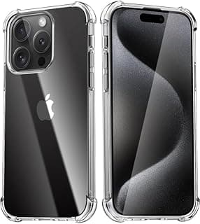 Protective Shock Absorption soft Bumper Transparent Armor Case For Apple iPhone 15 Pro 6.1 Inch (Clear)