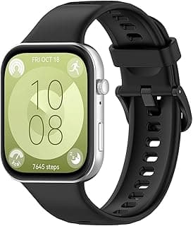 سوار سيليكون لهواوي Watch Fit 3/Watch Fit 4 Pro/Fit 4، حزام رياضي سيليكون ناعم بديل للنساء/الرجال، حزام رياضي مقاوم للماء وقابل للتعديل