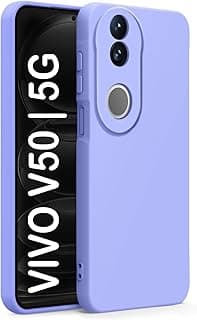 Back Cover Silicone Case With Microfiber Lining With Camera Protection For Vivo V50 5G (Purple)