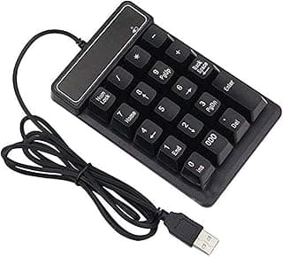 كيبورد رقمي USB بـ19 مفتاح للابتوب/النوت بوك والكمبيوتر، اسود