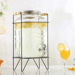 Drink Server Glass Jug Glass Beverage Dispenser Beverage Bottle Storage Tank with Faucet Large Capacity Glass Storage Bottle Plum Wine Juice Beer Storage Container Airtight Can Kitchen Storage