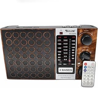 RX-2090Q Professional 3-Band AM/FM/SW Radio with Powerful Speaker, USB & TF Support, Bluetooth Music Player, Portable Outdoor Design, Includes Remote Control (Brown)
