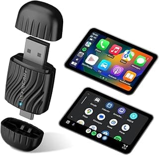 محول HEYINCAR+ تحديث 2025، محول صغير لاسلكي لكاربلاي واندرويد اوتو، توصيل وتشغيل، بدون تأخير، اتصال سريع، للايفون واندرويد