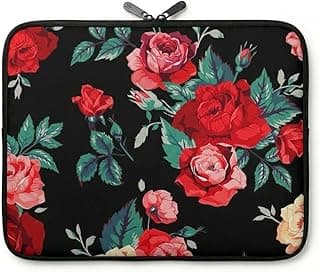 Premium Laptop Sleeve Case, Shockproof Protective Case, Soft Velvet Lining, High-Density Foam Padding, Durable Zipper, Stylish Design for MacBook and Laptops (up to 15.6 inch) - Velvet Rose