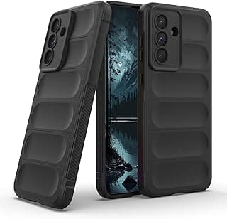 جراب سيليكون TPU مبطن بمايكروفايبر مع حماية للكاميرا لهاتف سامسونج Galaxy A56 5G (أسود)