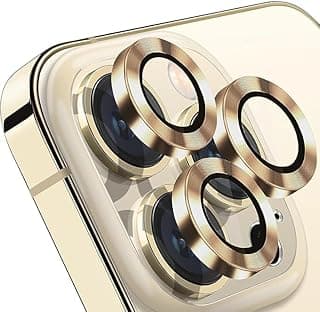 ANKHGIFTSHOP High Quality Lens for iPhone 14/13 / 12/11 Series Camera Lens Protector, Anti-Scratch 9H Tempered Glass Metal Camera Screen Protector - 3 Pcs Gold (iphone 12/12 mini)