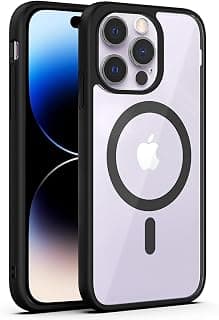 EMODIL Case for iPhone 16 Pro Max Magsafe Cover Clear Black Sides Magnetic Wireless Charging Support, Shockproof Protection, Scratch-Resistant ® (Black)
