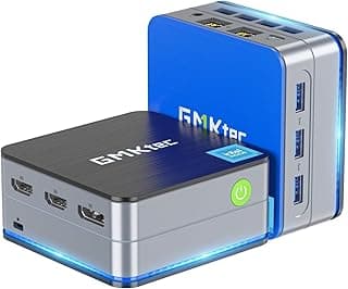 كمبيوتر مكتبي صغير Mini PC بنظام Windows 11 Pro، معالج انتل N100، رام 12GB DDR5، هارد 512GB SSD، منفذ LAN مزدوج، سرعة 1000Mbps، يدعم 3 شاشات 4K، واي فاي 6، بلوتوث 5.2، موفر للطاقة