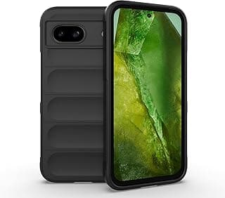 جراب من السيليكون السائل من غوريلا شوب لهاتف Google Pixel 8 مع حماية من الجراثيم وبطانة من الألياف الدقيقة الناعمة ومضاد للخدش ومضاد للصدمات وكامل الجسم وغطاء مطاطي جل عالي المرونة باللون الأسود