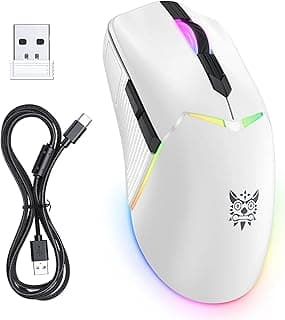 ماوس العاب CW928 RGB ثلاثي الاوضاع من اونكوما، سلكي، 2.4GHz لاسلكي وبلوتوث، 7 مستويات DPI قابلة للتعديل، تصميم مريح، تخزين مستقبل USB مغناطيسي