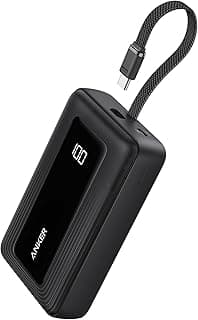باور بانك من انكر زولو بسعة 20000 مللي أمبير ببطارية ليثيوم آيون و3 منافذ USB مع شحن سريع للهواتف الذكية و اللابتوب، لون أسود