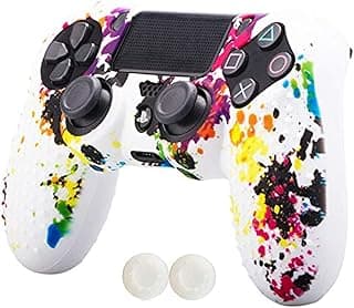 جراب سيليكون Jeecoo ليد تحكم سوني PS4/Slim/Pro مع 2 غطاء أنالوج