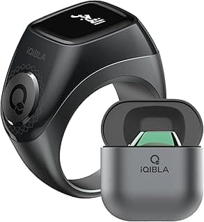 خاتم التسبيح الذكي Zikr Ring Flex Pro، إصدار مطور (مقاسات قابلة للتغيير) (جرافيت، 18/20/22)