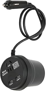 محول طاقة للسيارة 150W، يحول من 12-24V DC إلى 110-220V AC، مخرجين USB لشحن اللابتوب والموبايل