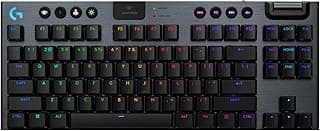 لوحة مفاتيح ألعاب ميكانيكية لاسلكية G915 X لايت سبيد بتصميم TKL مع مزامنة إضاءة RGB وUSB أو بلوتوث من لوجيتك جي، مفاتيح قابلة للبرمجة، مفتاح جي ال ، بطارية قابلة لإعادة الشحن - أسود