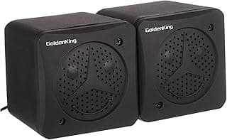 G08 Wired Dynamic Modern Mini Speakers Set Of 2 Pieces With Flexible Sound With Distinct Tone Levels - Black