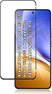 اسكرينة حماية لهاتف شاومي Poco F4 / Poco X3 GT/Vivo Y36 / هواوي Y7a / TECNO Camon 20 / Camon 20 Pro، زجاج مقوى 9H، مضادة للغبار، عالية الدقة، تركيب بدون فقاعات