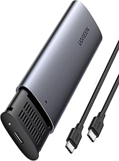 محول من الألومنيوم مع هارد SSD ذاكرة مستديمة 10 جيجابايت في الثانية منفذ USB-C 3.1 الجيل 2 الى منفذ ملحقات اضافية، هارد SSD خارجي لماك بوك برو ودبليو دي وسامسونج وتوشيبا 2230 2242 2260 2280 من يوجرين