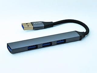 محول USB Hub 4 في 1 بمنفذ USB 3.0، سرعة عالية 5Gbps، موزع USB من الألومنيوم مع 3 منافذ USB 2.0، يدعم التوصيل والتشغيل - للابتوب، الكمبيوتر، الكيبورد، الماوس وفلاشة (DS44U)