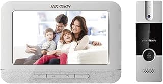 هيكفيجن نظام انتركم فيديو تناظري مع شاشة 7 بوصة TFT LCD، جرس باب سلكي، دقة 1080p، ميكروفون وسماعة مدمجة، خاصية إلغاء الضوضاء، زر اتصال واحد (DS-KIS202T)