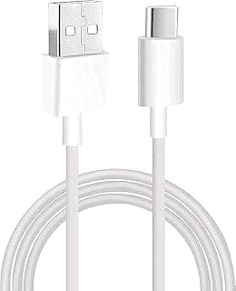 كابل شحن USB نوع سي مع شحن فائق السرعة، متوافق مع موبايلات أوبو وسامسونج وشاومي وهواوي أو غيرها من الأجهزة التي تدعم منفذ نوع سي والشحن السريع (طول 1 م، لون أبيض).