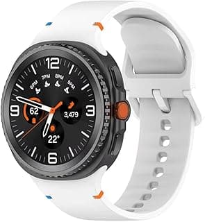 أحزمة سيليكون رياضية متوافقة مع ساعة سامسونج Galaxy Watch 8 مقاس 40mm /44mm/8 Classic 46mm، حزام رياضي ناعم مقاوم للماء بضغطة واحدة بدون فراغات