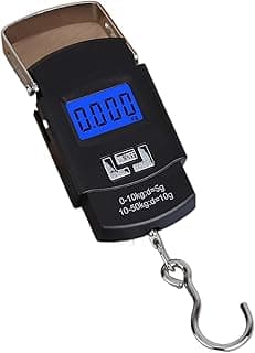Heavy Duty Luggage Scale - Electronic Digital Hook with Backlit LCD, Stainless Steel Handle, 50kg/110lb Capacity, Precise and Durable for Travel Experts