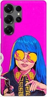 جراب سيليكون مطبوع بنمط فتاة أنمي جمالية متوافق مع سامسونج Galaxy S23 Ultra